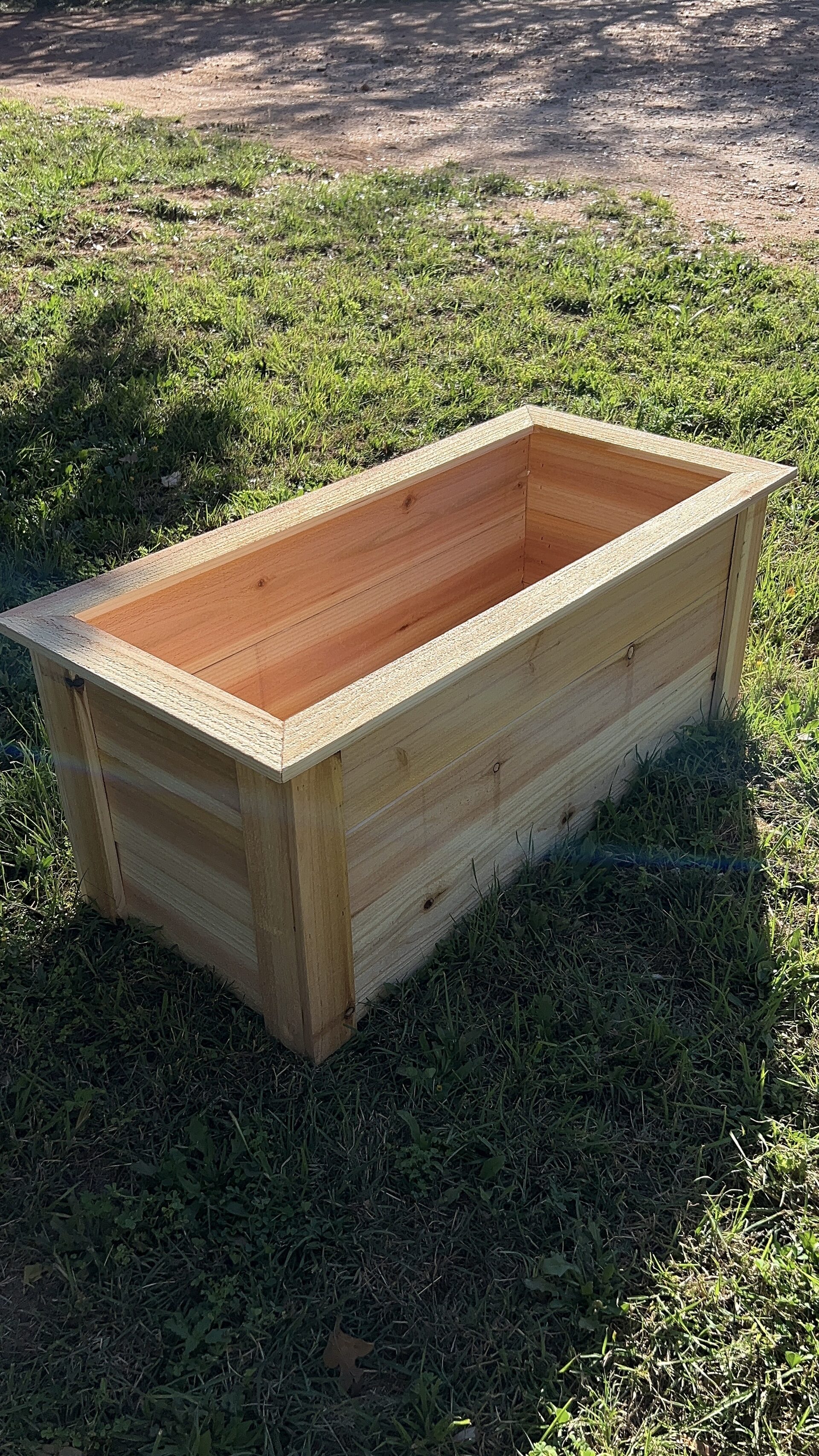 Large cedar wood planter box
