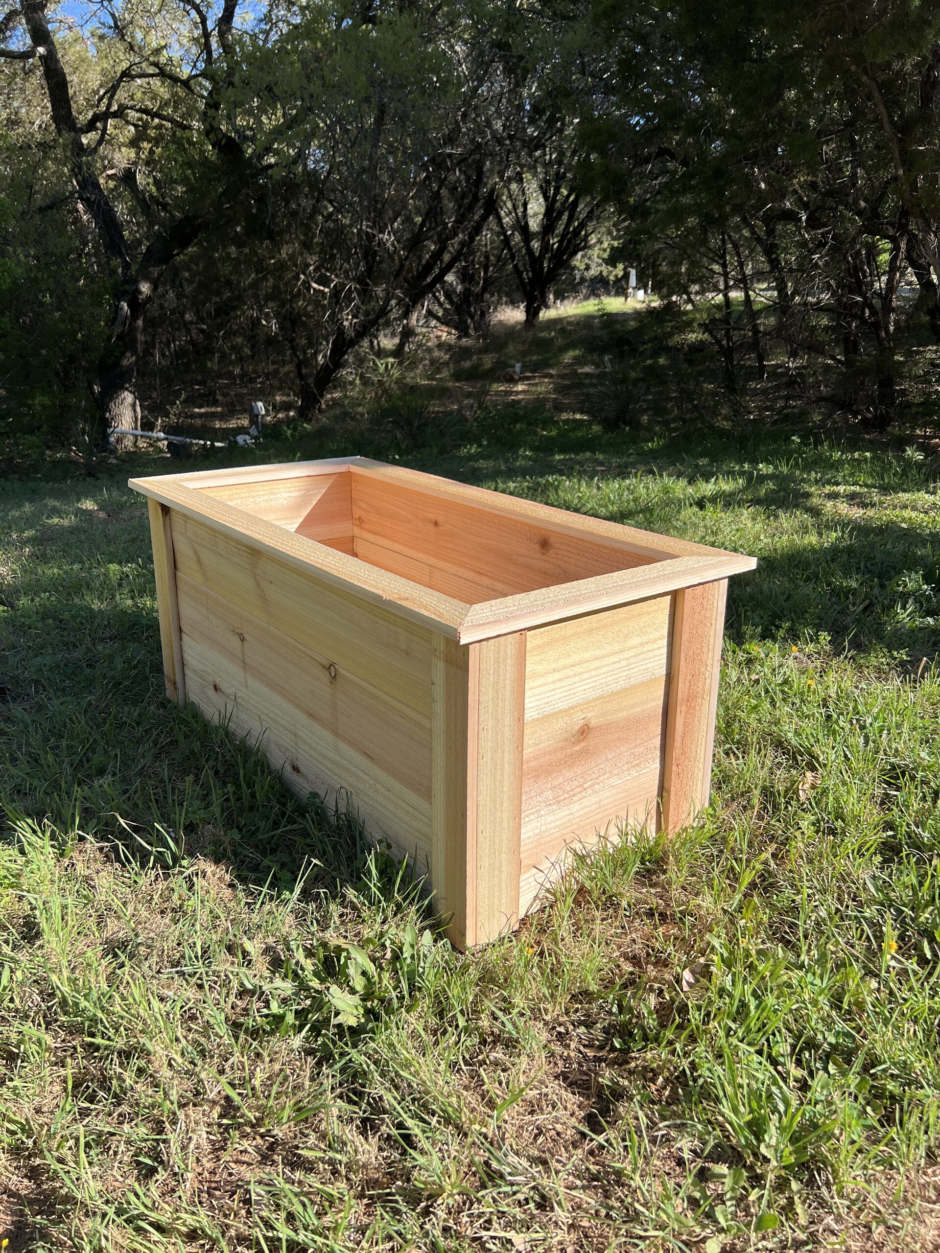 Large cedar wood planter box